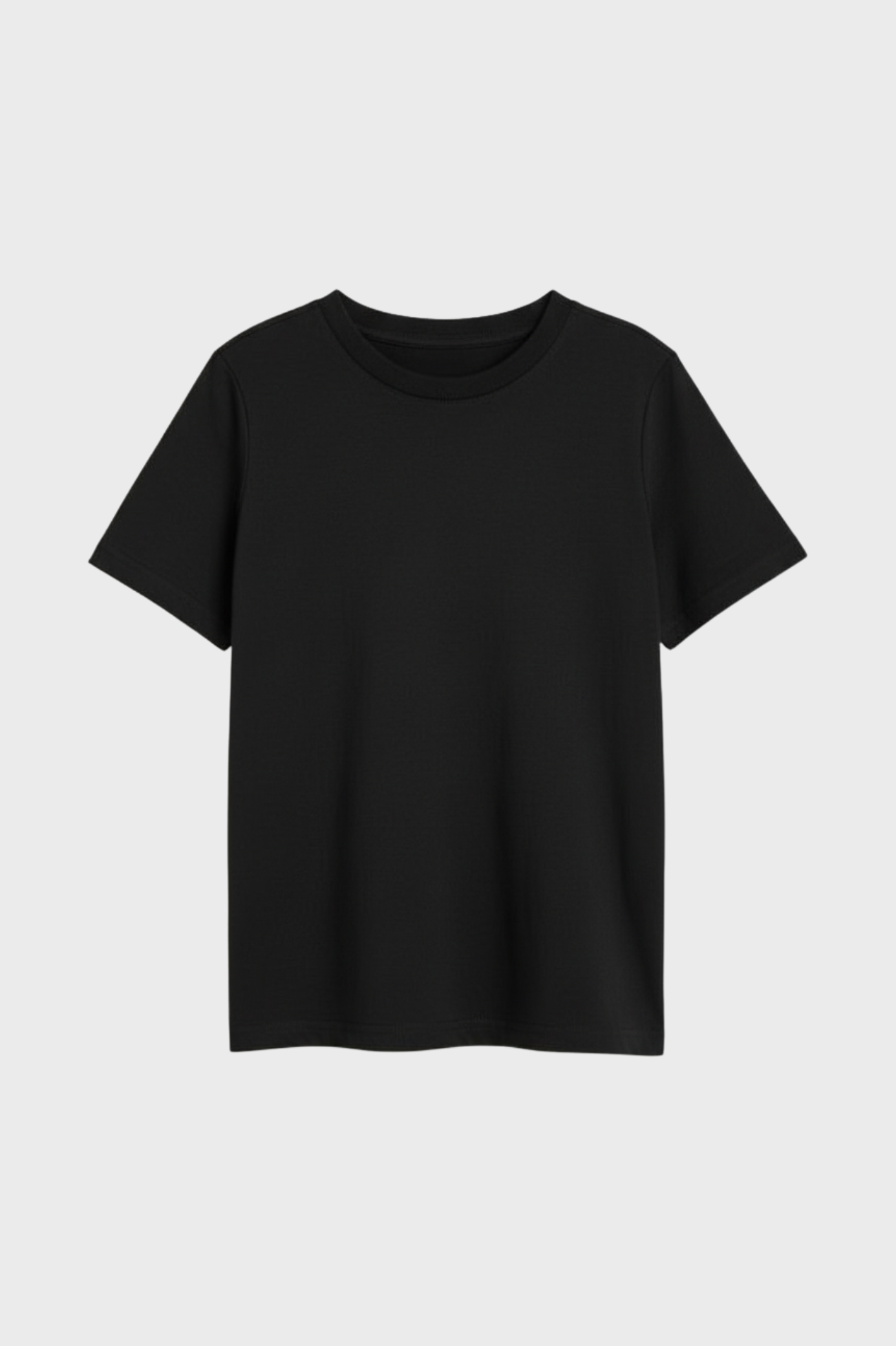 Camiseta Básica Manga Curta Feminina Algodão Preta