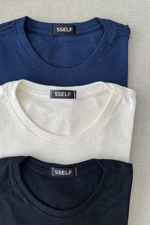 Camiseta Básica Manga Curta Feminina Algodão Azul Marinho