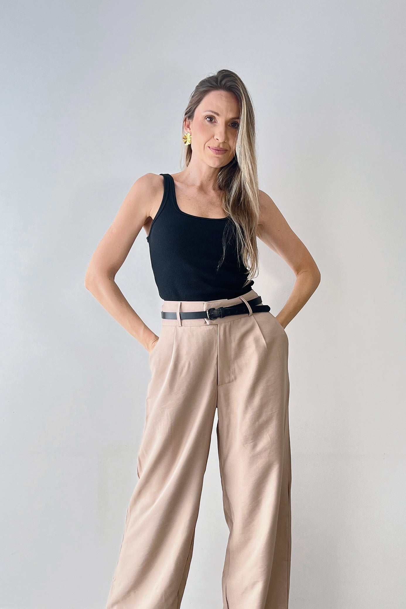 Regata Feminina Canelada Algodão Ribana Premium Preta