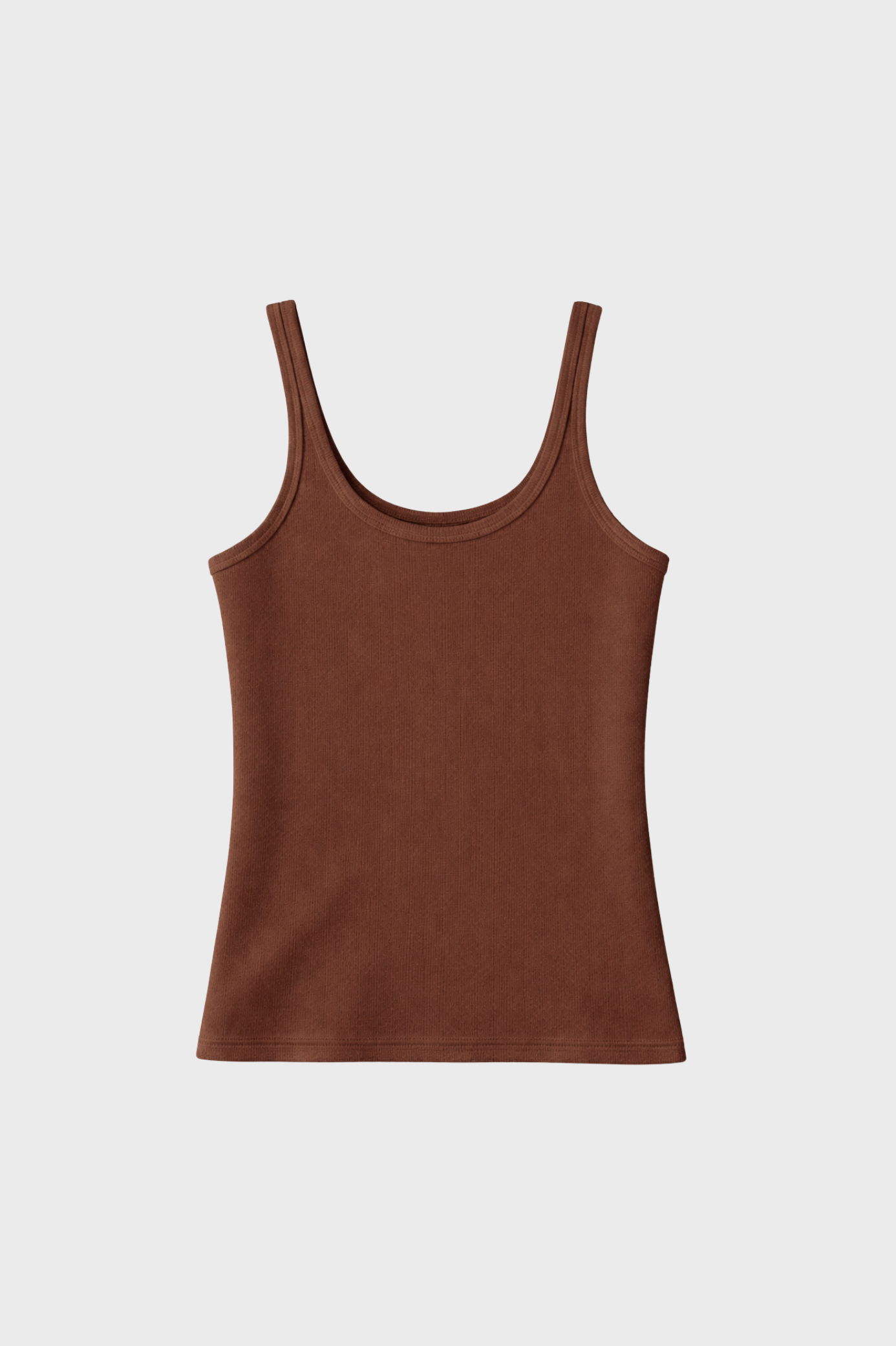 Regata Feminina Canelada Algodão Ribana Premium Marrom